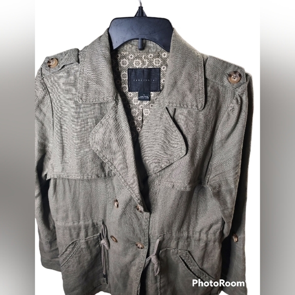 Sanctuary Women Safari Tencel Field Green utility Jacket Small - Picture 2 of 13